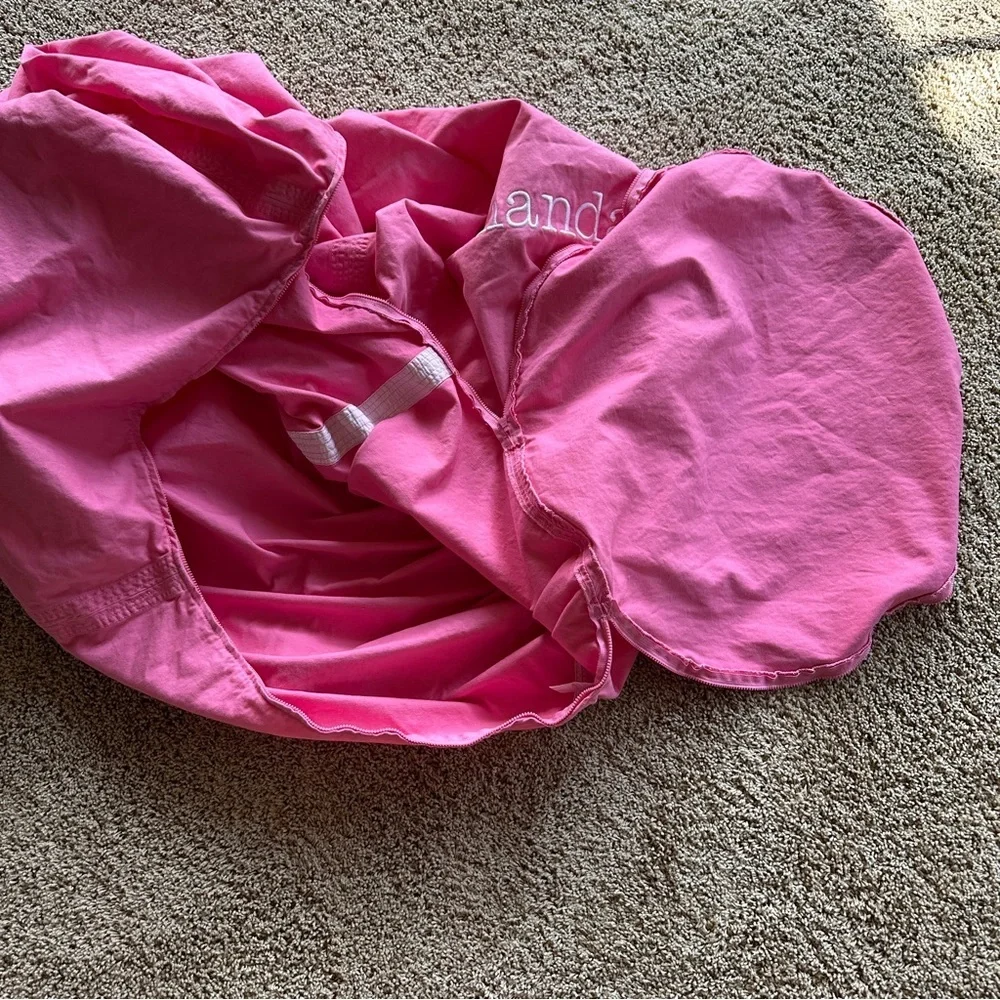 Pottery Barn Teen Pink Bean Bag Cover with embroidered Amanda Size Large